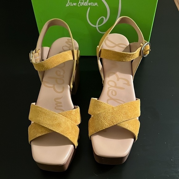 Sam Edelman Josefine mustard suede leather boho sandals Sz 9 1/2 new - Picture 6 of 10